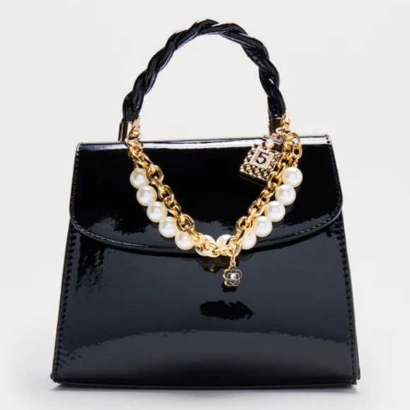 Fashion Nova Jewelry - Pearls And Perfume(Chanel 5) Handbag Chain - Gold/combo